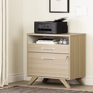 South Shore Helsy 2-Drawer Lateral File Cabinet in Soft Elm and White