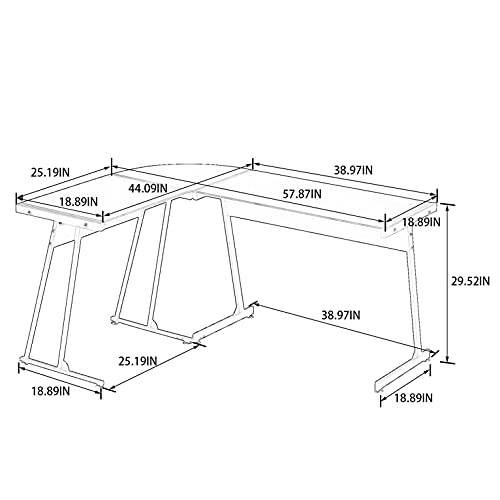 LJTT L-Shaped Desk Computer Corner Desk, Home Gaming Desk, Office Writing Workstation, Space-Saving, Easy to Assemble, Black