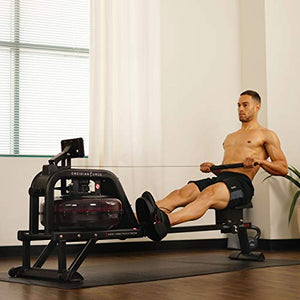 Sunny Health & Fitness Obsidian Surge 500 Water Rowing Machine - SF-RW5713 , Black