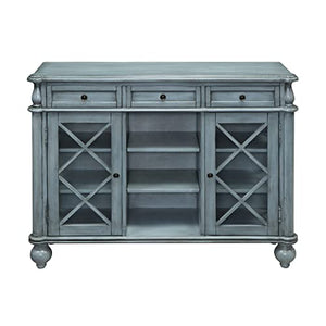 Coast to Coast Mabry Mill Burnished Blue Credenza 48" W x 14.5" D x 36" H