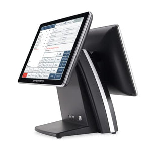 SmartPOS 129, Cash Register (POS) Terminal with 15-inch Flat Touch Screen and 15-inch Customer-Facing Screen for Small to Medium-Sized Retailers, Fully Integrated with Scan Data