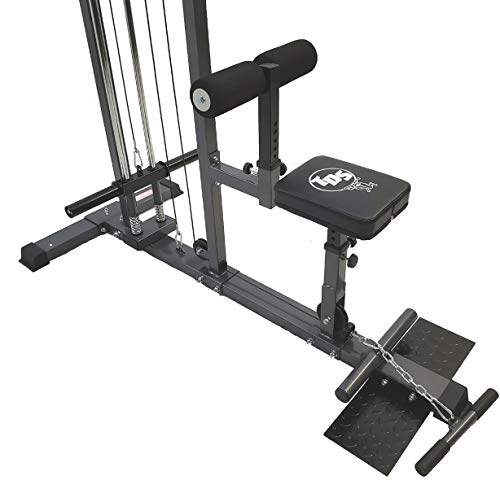 TDS Super LAT Pull Down and Low Row Cable Machine (Grey Finish) with CR Plated Solid Steel Guide rods for Smooth Performance