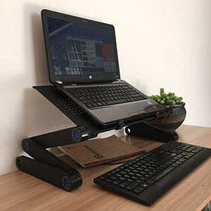 RENSLAT Laptop Stand Table with Mouse Pad Adjustable Folding Ergonomic Design Stands Notebook Desk