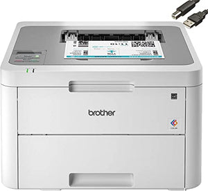 Brother HL-L3210CW Compact Digital Color Printer Providing Laser Printer Quality Results, Built-in Wireless, 250-sheet Paper Tray, 600 x 2400dpi, Works with Alexa, Bundle with JAWFOAL Printer Cable