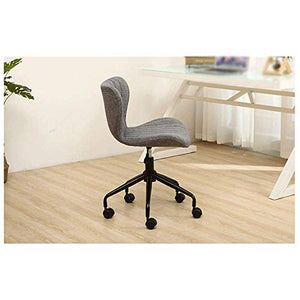 None Modern Fabric Swivel Chair with Wheels Adjustable Ergonomic Office Chair (Khaki)