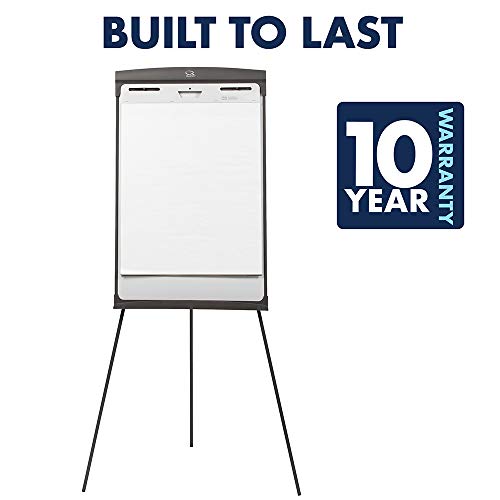Quartet Easel, Magnetic Whiteboard/Flipchart, 27" x 35", 70" Tall, Graphite (67E)