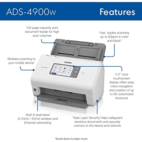 Brother ADS-4900W Professional Desktop Scanner
