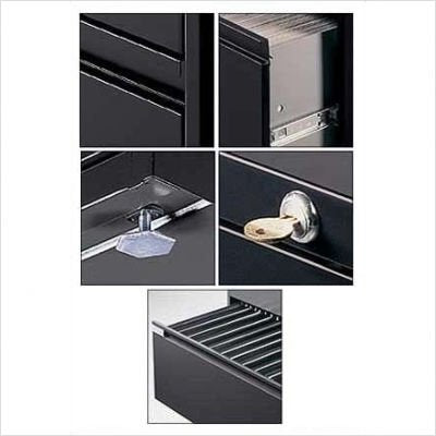 Global Office 9300P 42" 2 Drawer Lateral Metal File Storage Cabinet-Light Grey - Light Grey