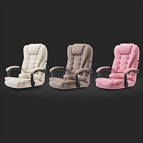 Ergonomic Height-Adjustable Swivel Gaming Chair with Manual Pedal Recliner (Pink)
