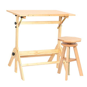 XIONGGG Solid Wood Drawing Desk, Liftable Drafting Table, Tiltable Craft Table for Artwork, Graphic Design, Reading, Writing