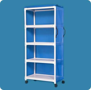 IPU Standard Line Linen Cart with 4 Shelves - Light Blue Cover