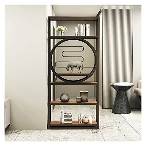 HARAY Wrought Iron Bookshelf Floor Rack - Bedroom & Office Storage (Color: A, Size: 80cm)