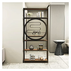 HARAY Wrought Iron Bookshelf Floor Rack - Bedroom & Office Storage (Color: A, Size: 80cm)