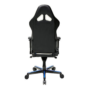 DXRacer Racing Series OH/RH110/NWB Racing Seat Office Chair Gaming Ergonomic Adjustable Computer Chair with - Includes Head and Lumbar Support Pillow (Black, White, Blue)
