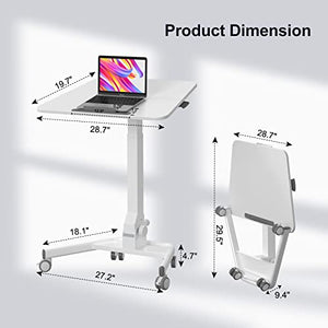 JYLH JOYSEEKER Foldable Mobile Standing Desk - Height Adjustable Portable Laptop Desk on Wheels