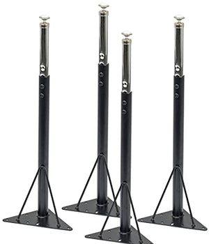 Schooled, Classroom Activity Table Leg s- Pack of 4 - Adjustable Height Tubular Legs for Students of All Ages, Black, Standard - 21In - 30In