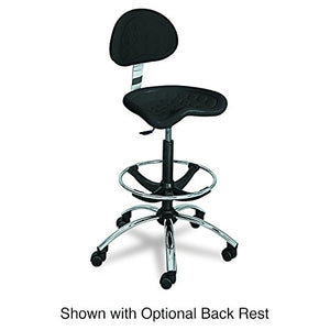 Safco Products SitStar Stool 6660BL, Black, Chrome Base, Height Adjustable, Tractor-Shaped Seat