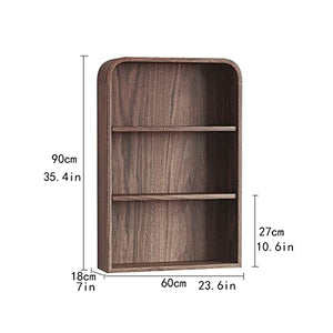 None Small Wall-Mounted 3-Layer Storage Bookshelf - Brass