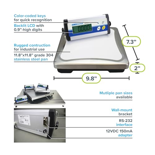 Adam Equipment CPWplus 200 Bench Scale, 440lb/200kg Capacity, 0.1lb/50g Readability