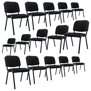 DM Furniture Black Mesh Waiting Room Chairs Set of 15