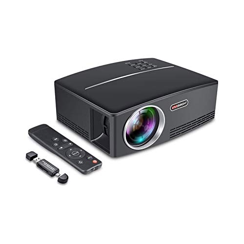 SMQHH Video Projectors, Office Presentation Products Electronics 800x480 Pixels 60W Power 120HZ for Family and Meeting Rooms (Color : Black, Size : 30x20x12cm)