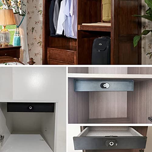ZBQLKM Ceiling Drawer Safe, Fingerprint Identification Drawer Safe, Small Office Home Deposit Box with Auto Popup & Low Battery Alarm, for Home Office