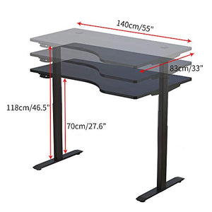 Master Massage L-shaped Electric Height Adjustable Right Handed Standing Desk for Home Office Workstation