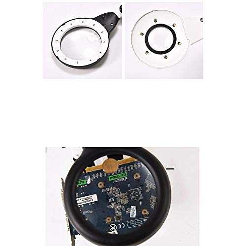 WBYHGY New 18 Lights Lighting Desktop Reading and Maintenance Detection Clip-Type Magnifying Glass Four Times with Charged Iron
