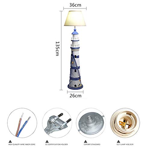 Floor Lamps Mediterranean Simple Creative Children Bedroom Floor Lamp Room Nordic Sea Lighthouse Vertical Desk Lamp Floor Standing Lamp