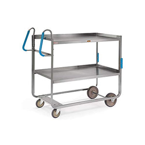 Lakeside Manufacturing Ergo-One Series Utility Cart, Stainless Steel, 2 Shelves, 1000 lb. Capacity