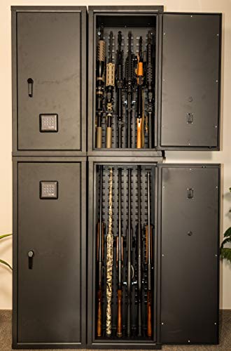 Secure It Gun Storage Agile Quad Model 52 and 40 - Combo Kit, Gun Cabinet Holds 24 Rifles, uses CradleGrid Technology, Heavy Duty Guns Safes with Keypad Control, Safely Stores Guns, Easy Assembly