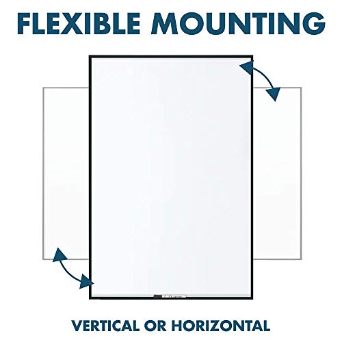 Quartet Whiteboard/Dry Erase Board, Magnetic, 4'x3', Fusion Nano-Clean, Black Aluminum Frame (NA4836FB)