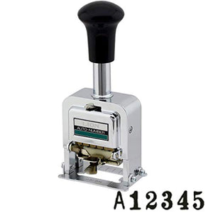 Lion Pro-Line Heavy-Duty Automatic Numbering Machine, 6-Wheel, with Alphabet, 1 Numbering Machine (C-75)