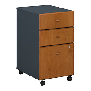 Bush Business Furniture Series A 3 Drawer Mobile File Cabinet, Natural Cherry/Slate