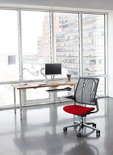 Humanscale M8 Monitor Arm - Two Piece Clamp Mount with Base, Polished Aluminum with White Trim Plus Jestik Microfiber Cloth - Value Bundle