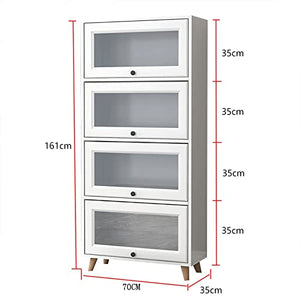 HARAY Multi-Layer Bookshelf with Door Dust-Proof Floor-to-Ceiling Storage Cabinet Rack