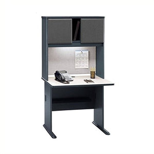 Bush Business Series A 36" Computer Desk with Hutch in Slate