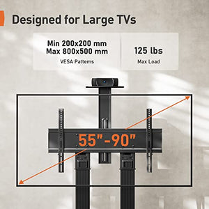 Perlegear Heavy-Duty Mobile TV Stand for 55-90 inch TVs up to 125 lbs