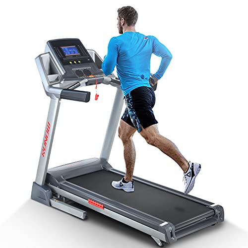 RUNOW 6631CA Folding Treadmill for Home with Auto Incline, Bluetooth Speaker, Large LCD Display Console, Electric Running and Walking Machine with 40 Programs, 3.5HP Foldable Treadmill