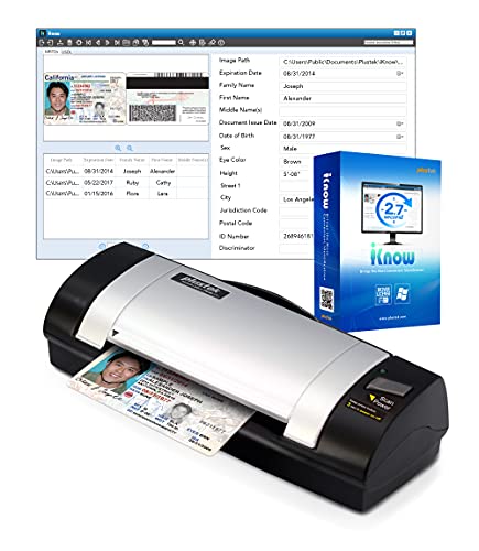 Plustek D600plus Duplex Card Scanner with ID Recognition Software - Reads US & Canadian Driver’s License/ID Card in 2.7 Seconds