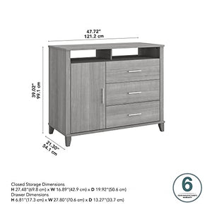 Bush Furniture Somerset Office Storage Credenza in Platinum Gray