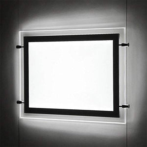 HKSign A4 Landscape Wall Arts Led Backlit Light Box Real Estate Window Display Sign Holder(4pcs A4 a Row, Horizontally)