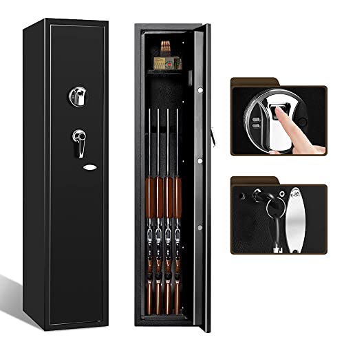 4 Rifle Safe Electronic Rifle Gun Safe, Long Gun Shotgun Rifle Safe for Home and Pistol, Large Metal Steel Rifle Cabinet with Quick Access Lock, Greenvelly Brand