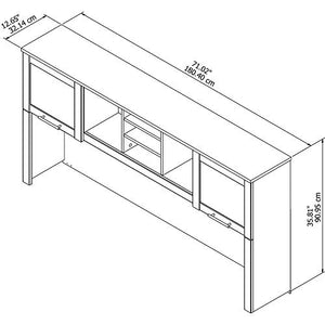 Bush Furniture Somerset Desk Hutch 72W, Hansen Cherry - Home Office Shelves and Cabinets