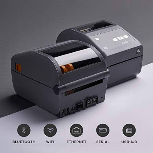 Zebra ZD620d Direct Thermal Desktop Printer 300 dpi Print Width 4 in WiFi Bluetooth Ethernet Serial USB ZD62043-D01L01EZ