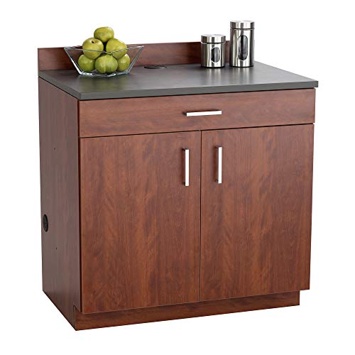 Safco Modular Hospitality Breakroom Base Cabinet, Mahogany Base, Rustic Slate Top