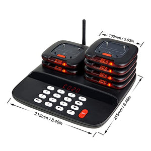 Generic Restaurant Pager System with 20 Pagers, 2624ft Range, Call Record & Silent Mode
