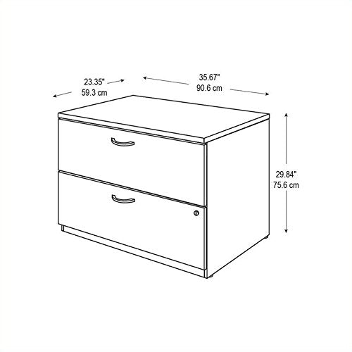 Bush Furniture Series C 2 Drawer Lateral Wood File Cabinet in Natural Cherry