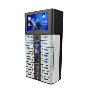 Generic Cellphone Charging Station Locker, 16-Slots USB Charger Station with Fingerprint Locking System