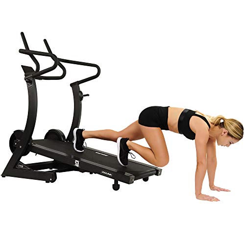 Sunny Health & Fitness Asuna High Performance Manual Treadmill with Heavy Duty Dual Flywheels, Tablet Holder, Incline, 440 LB Max Weight, 8 Level Resistance - 7700
